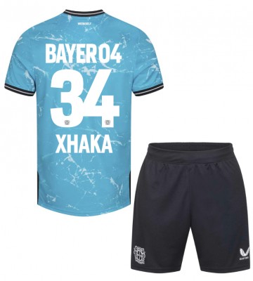 Bayer Leverkusen Granit Xhaka #34 Tercera Equipación Niños 2023-24 Manga Corta (+ Pantalones cortos)